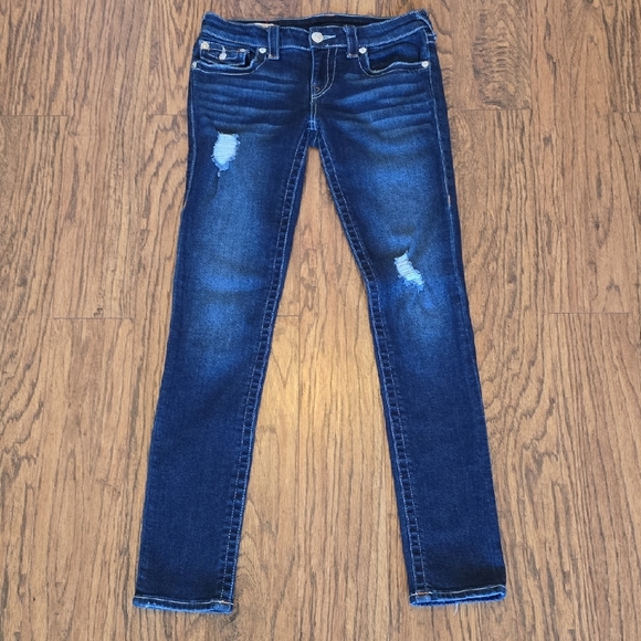 True Religion Distressed Stella Skinny Jeans EUC - Women's Size 28 - Picture 2 of 14